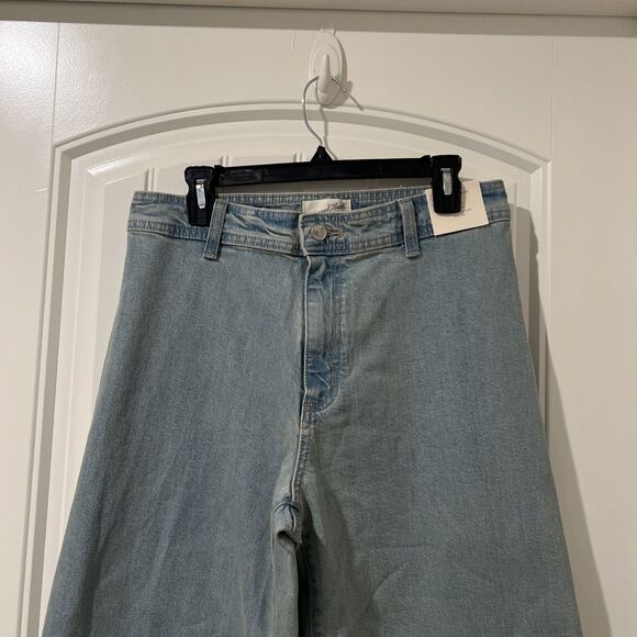 Women's High-Rise Sailor Wide Leg Ankle Jeans - Size 10 Universal Thread - Picture 3 of 5